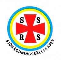 Svenska sjöräddningssällskapets emblem med länk till deras webbplats, skänk en gåva!